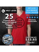 25 Custom Screen Printed Next Level 6240 Mens Cvc Crew V Neck Special 